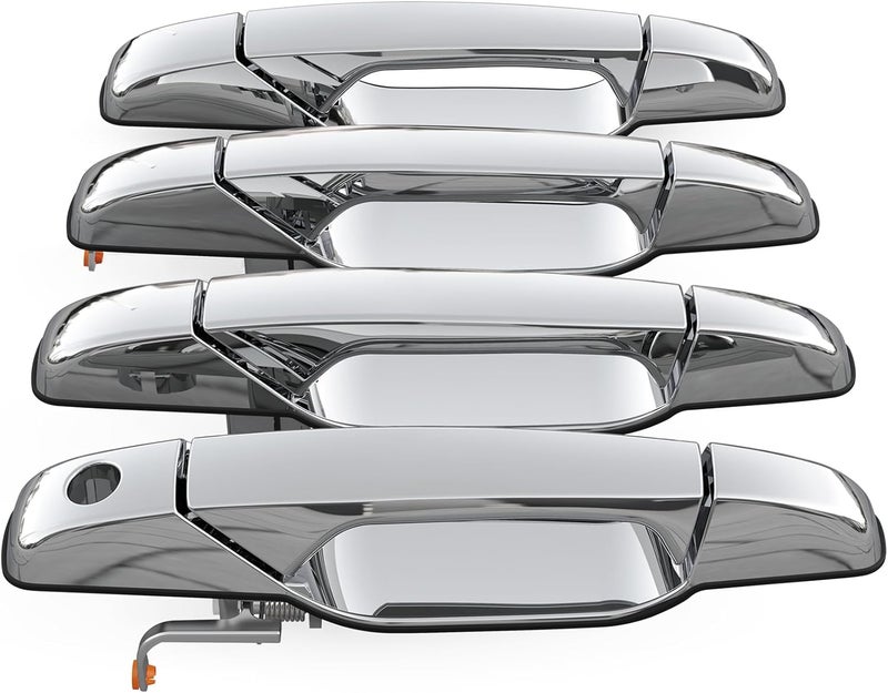 FRONEZER Exterior Door Handle, 4PCS Chrome Front Rear Driver Passenger Compatible with 2007-2014 Chevy Silverado Suburban Avalanche Tahoe, GMC Sierra Yukon Cadillac Escalade Replace 20828258 22738721 - Image 1
